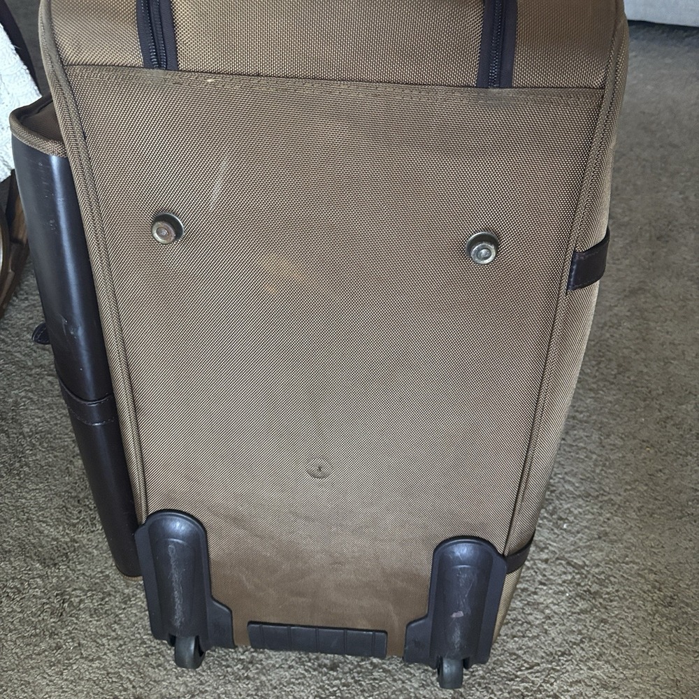Vintage Polo Ralph Lauren Luggage Coated Canvas & Leather Duffel‎ Bag Wheeled - Picture 12 of 12